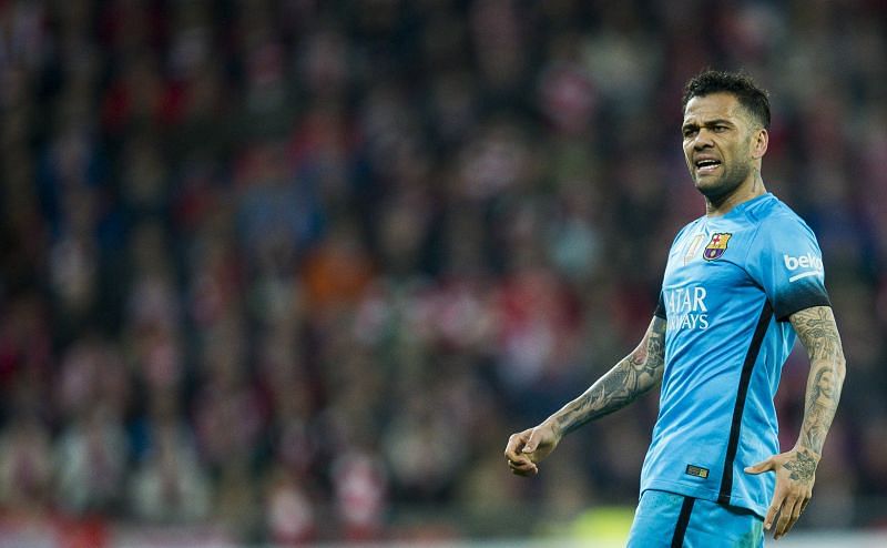 Dani Alves won the treble in his first season with Barcelona